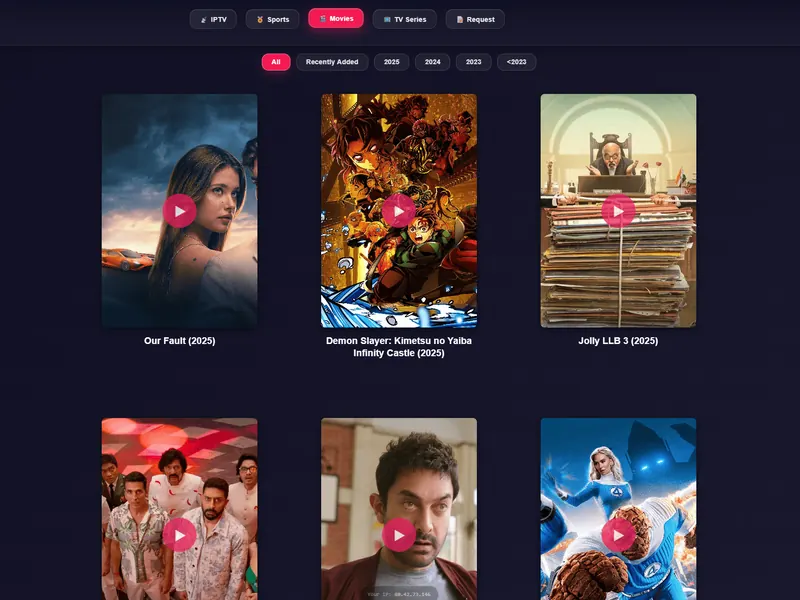 DekhoBhai IPTV streaming platform catalogue