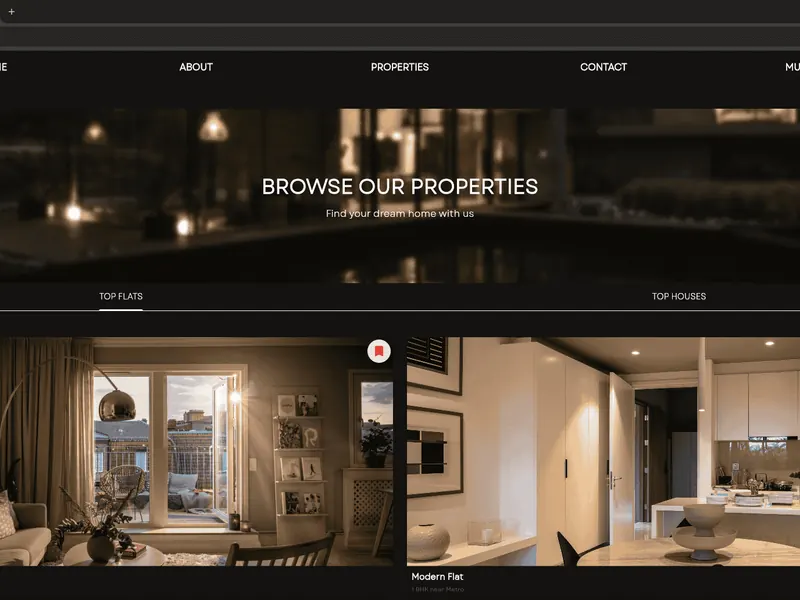 Infinity UK property management system listings page